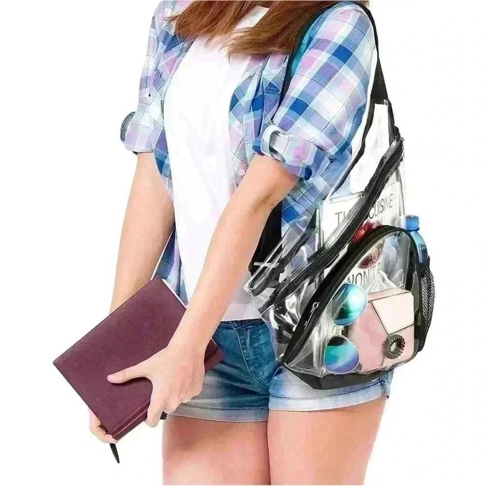 Clear triangle shaped sling bag‎